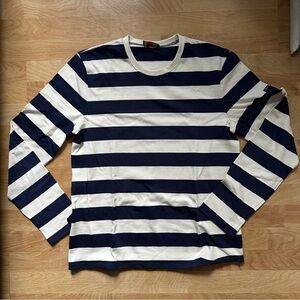 Saint James Classic Navy and Cream Striped Long Sleeve Tee